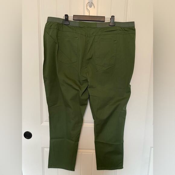 Jessica London BOHO Cottagecore Green Pull On Travel Stretch Pants Size 28P - Picture 5 of 7
